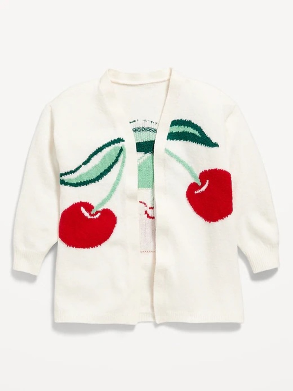 OLD NAVY SoSoft Open-Front Cherry Graphic Sweater for Toddler Girls-NWT 5T
